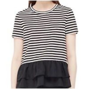 KATE SPADE BROOME STREET| Striped shirt with ruffled peplum size L